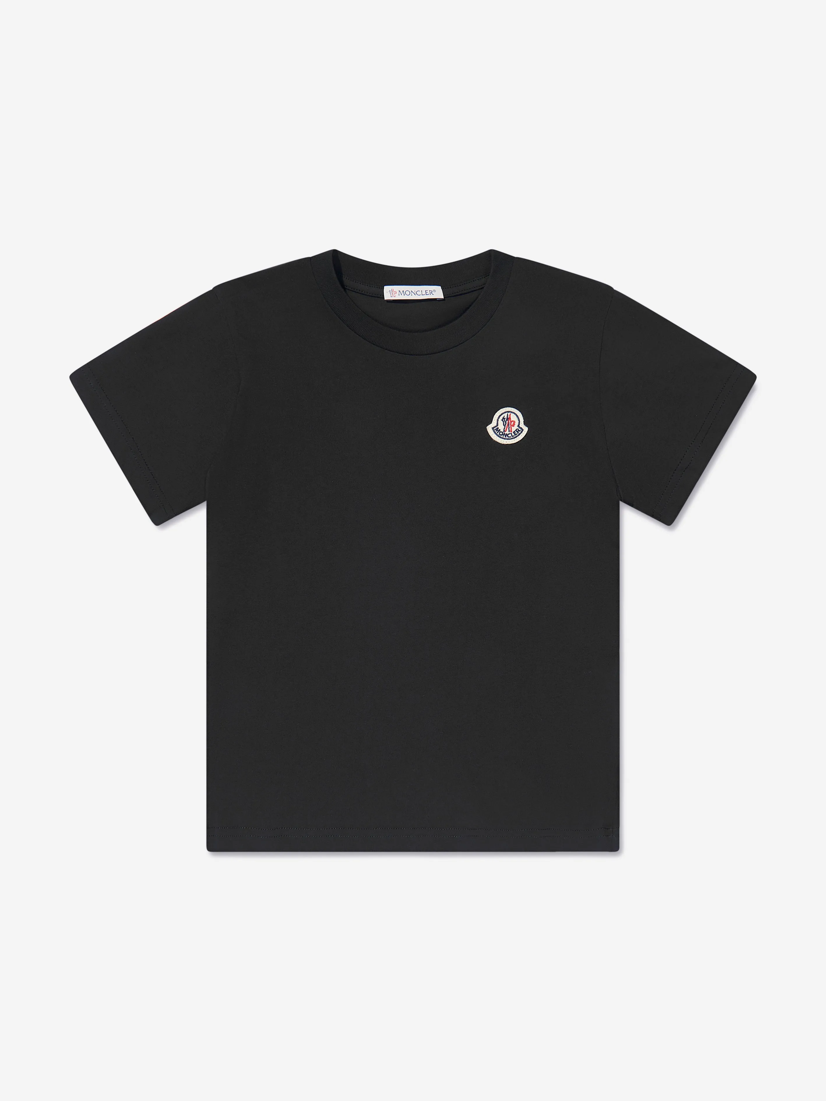 Moncler Enfant Kinder Logo T-Shirt in Schwarz