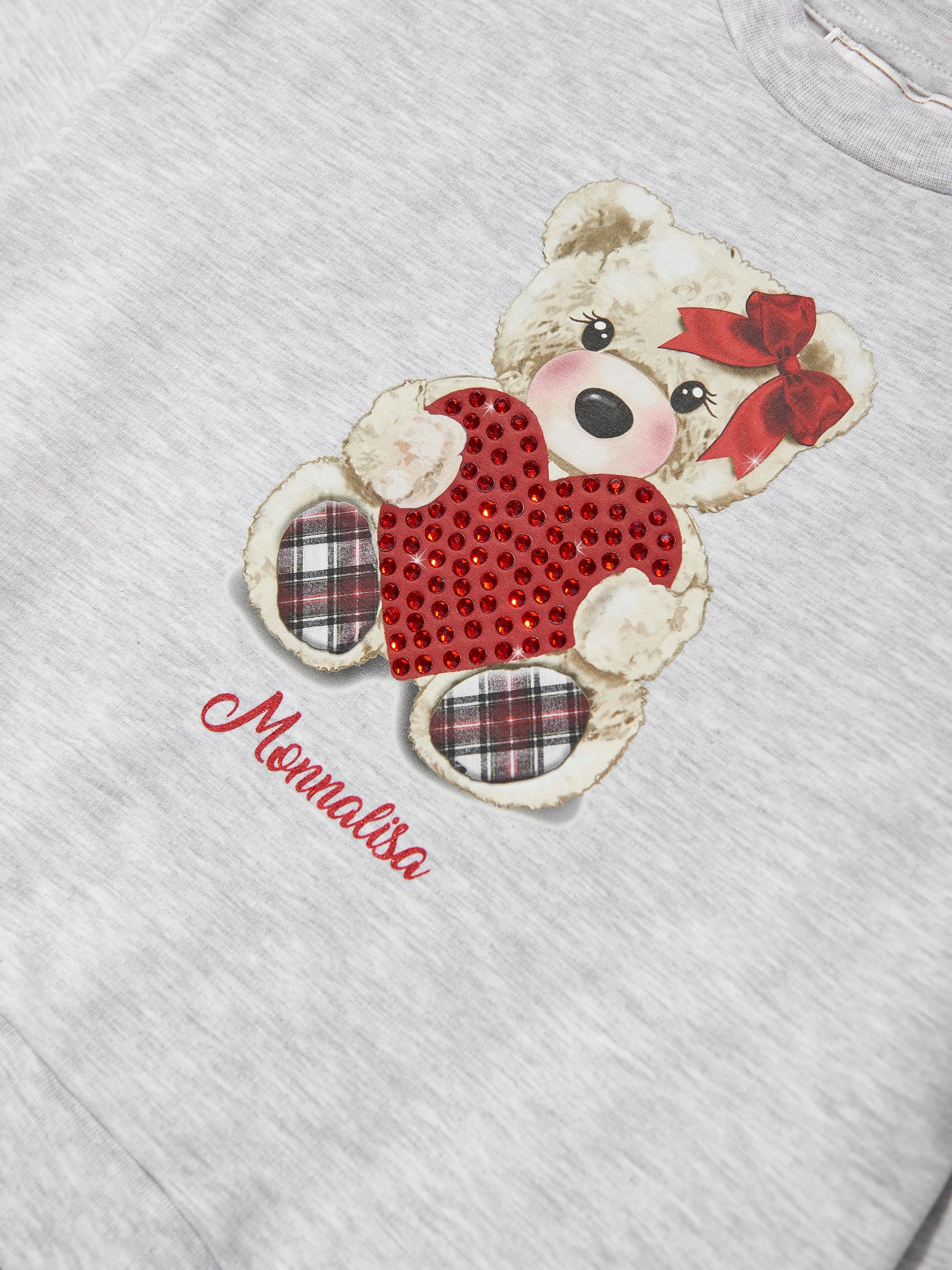 Monnalisa Mädchen Teddybär Sweatshirt in Grau