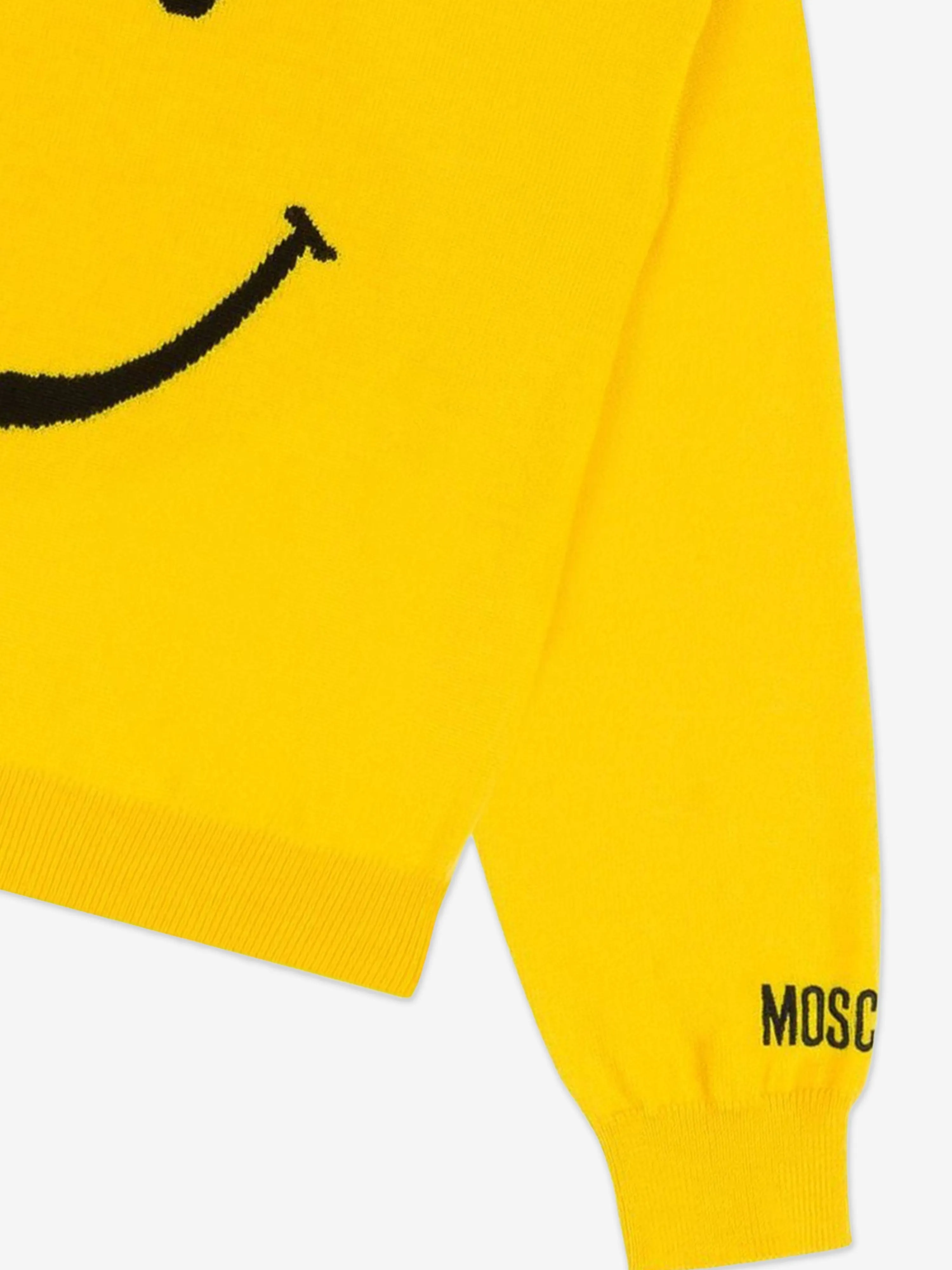 Moschino Kids Wollpullover mit Smiley-Gesicht in Gelb