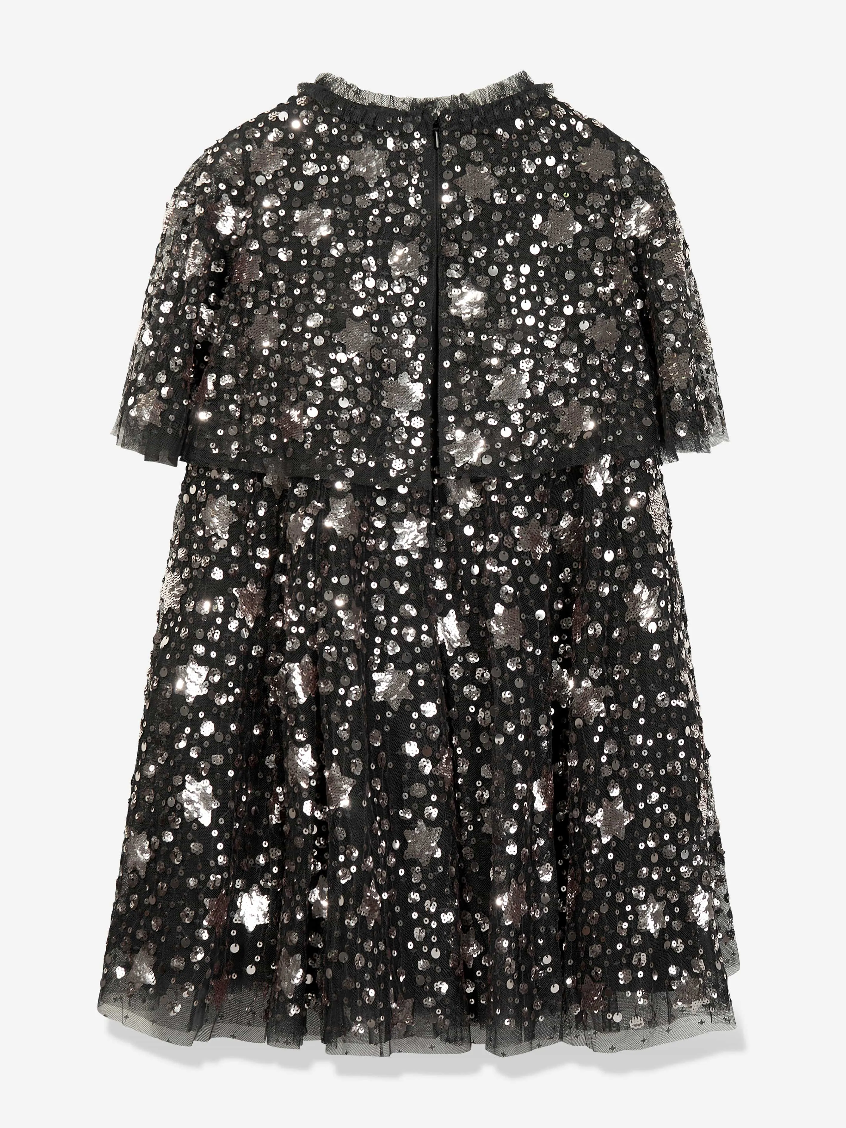 Needle & Thread Mädchen Sternschnuppenkleid in Schwarz