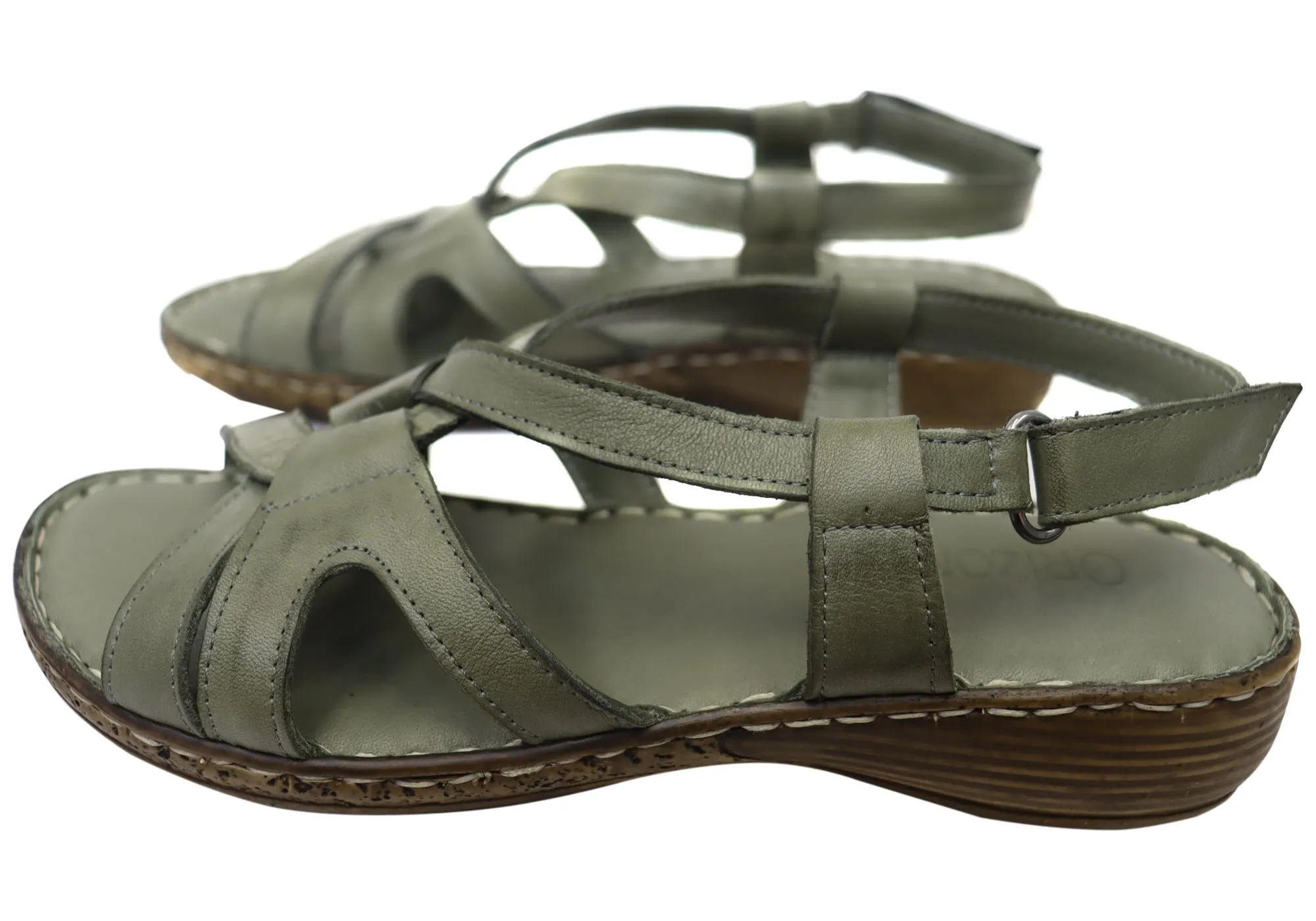 Orizonte Glory Bequeme Damen Sandalen aus europäischem Leder Orizonte Schuhe