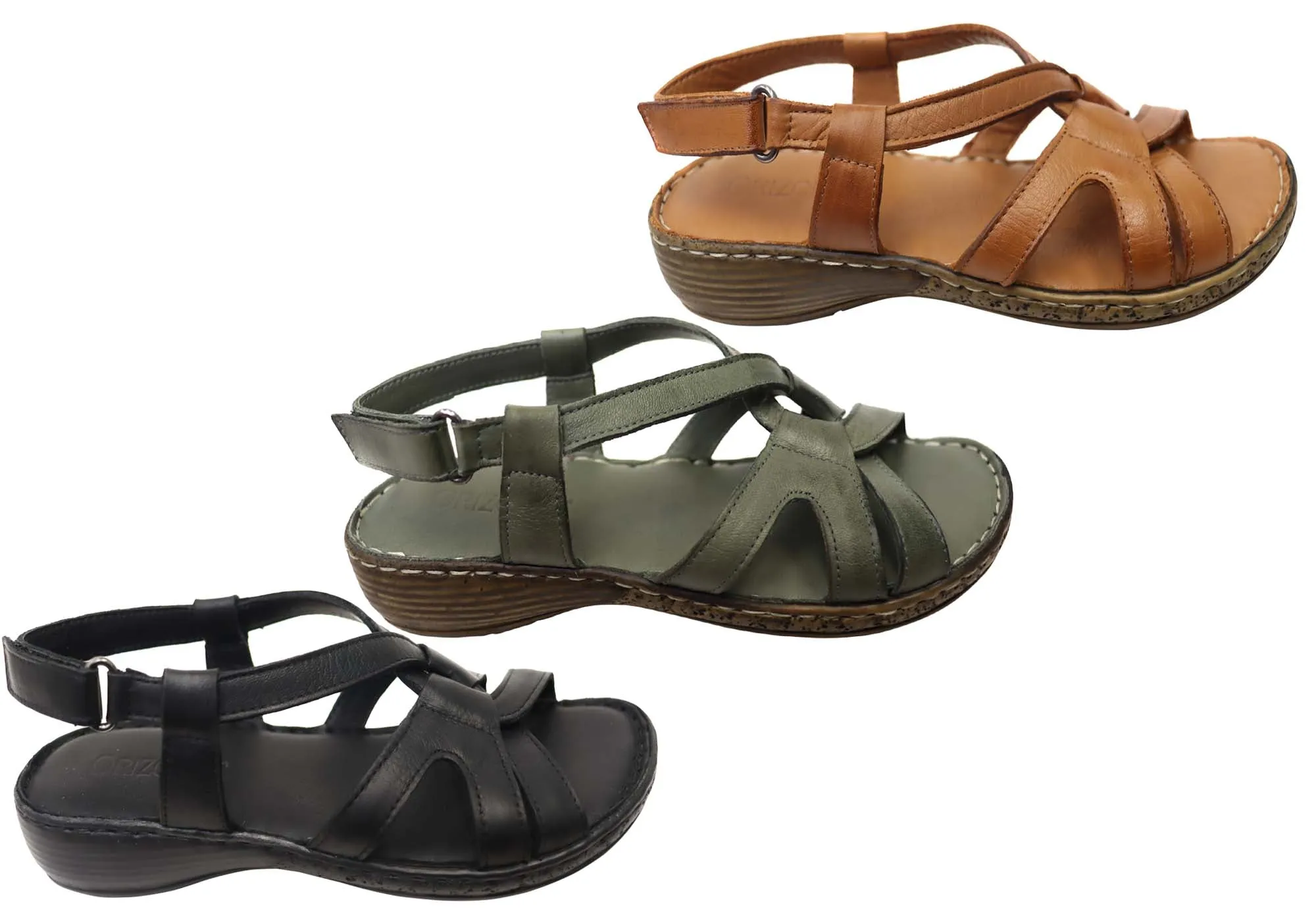 Orizonte Glory Bequeme Damen Sandalen aus europäischem Leder Orizonte Schuhe