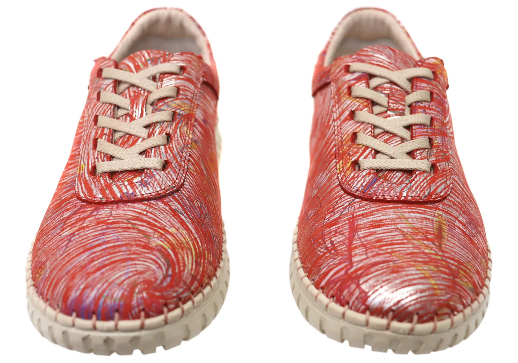 Orizonte Hazel Damen Europäische Bequeme Lederschnürschuhe Orizonte Schuhe