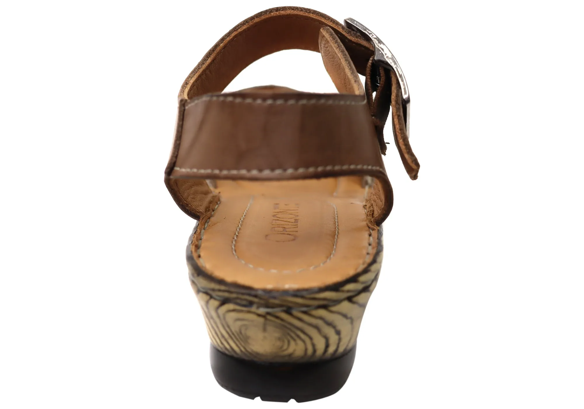 Orizonte Time Damen Bequeme Europäische Ledersandalen Orizonte Schuhe
