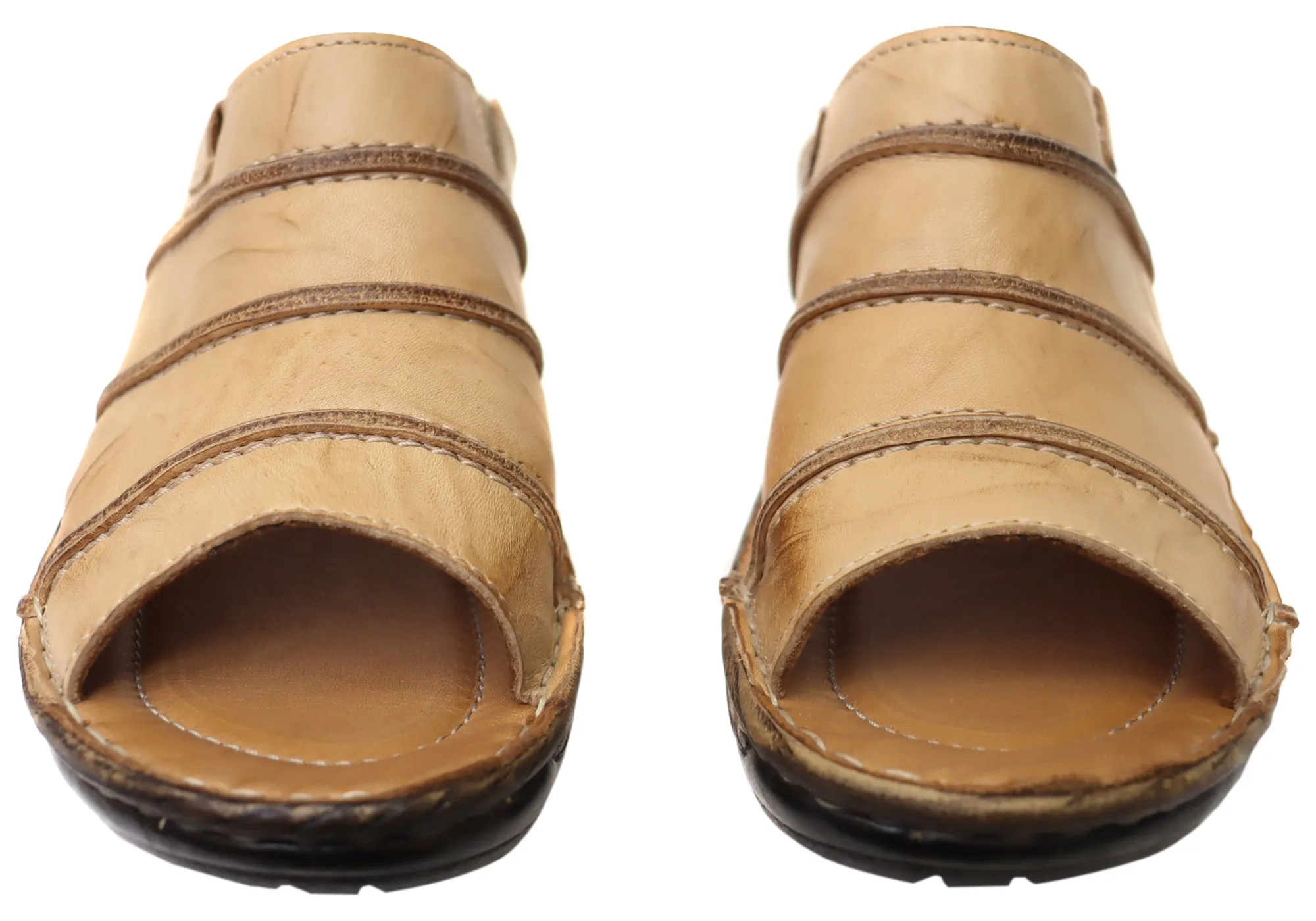 Orizonte Trivia Damen Bequeme Europäische Lederschlappen Sandalen Orizonte Schuhe