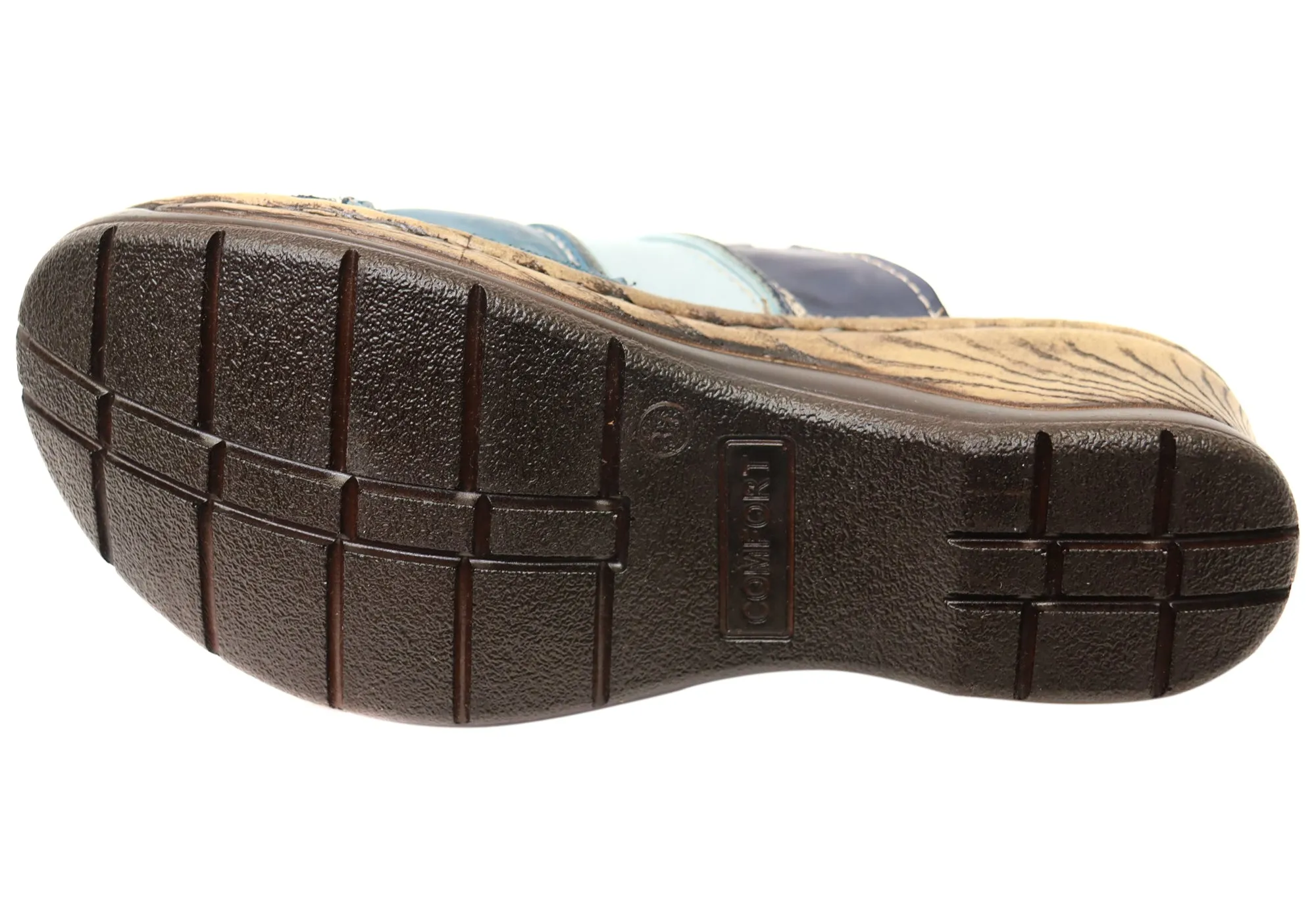 Orizonte Trivia Damen Bequeme Europäische Lederschlappen Sandalen Orizonte Schuhe