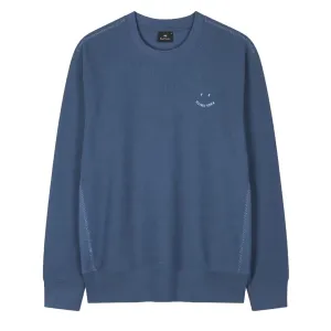 Paul Smith Happy Blanket-Stitch Sweatshirt Petrol Blue
