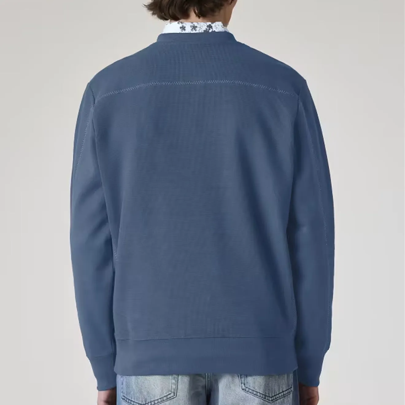 Paul Smith Happy Blanket-Stitch Sweatshirt Petrol Blue