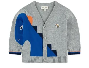 Paul Smith Junior Kids Boy Grey Dinosaur-Sleeve Cardigan