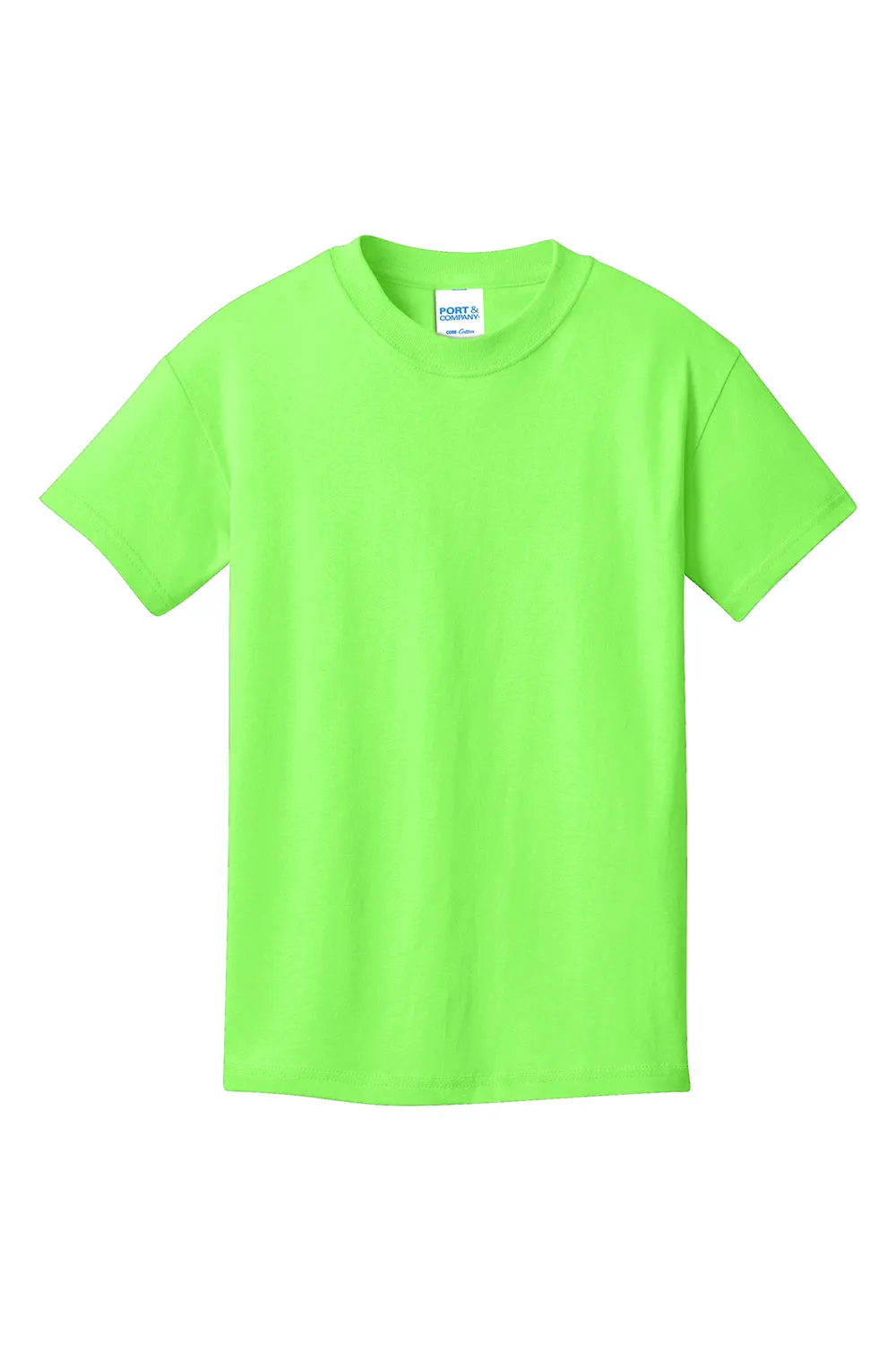 Port & Company Youth Core Kurzarm T-Shirt mit Rundhalsausschnitt - Neon Grün