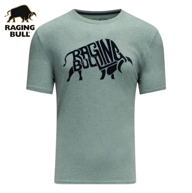 Raging Bull Flock Logo Grünes Crew T-Shirt Grün