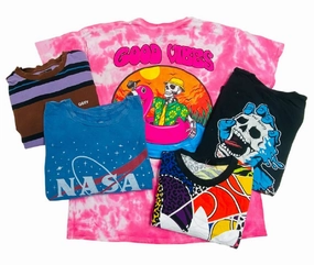 Recycle Kind Good Vibes NASA Stripe All Over Print Riot Society T-Shirts 25 lbs