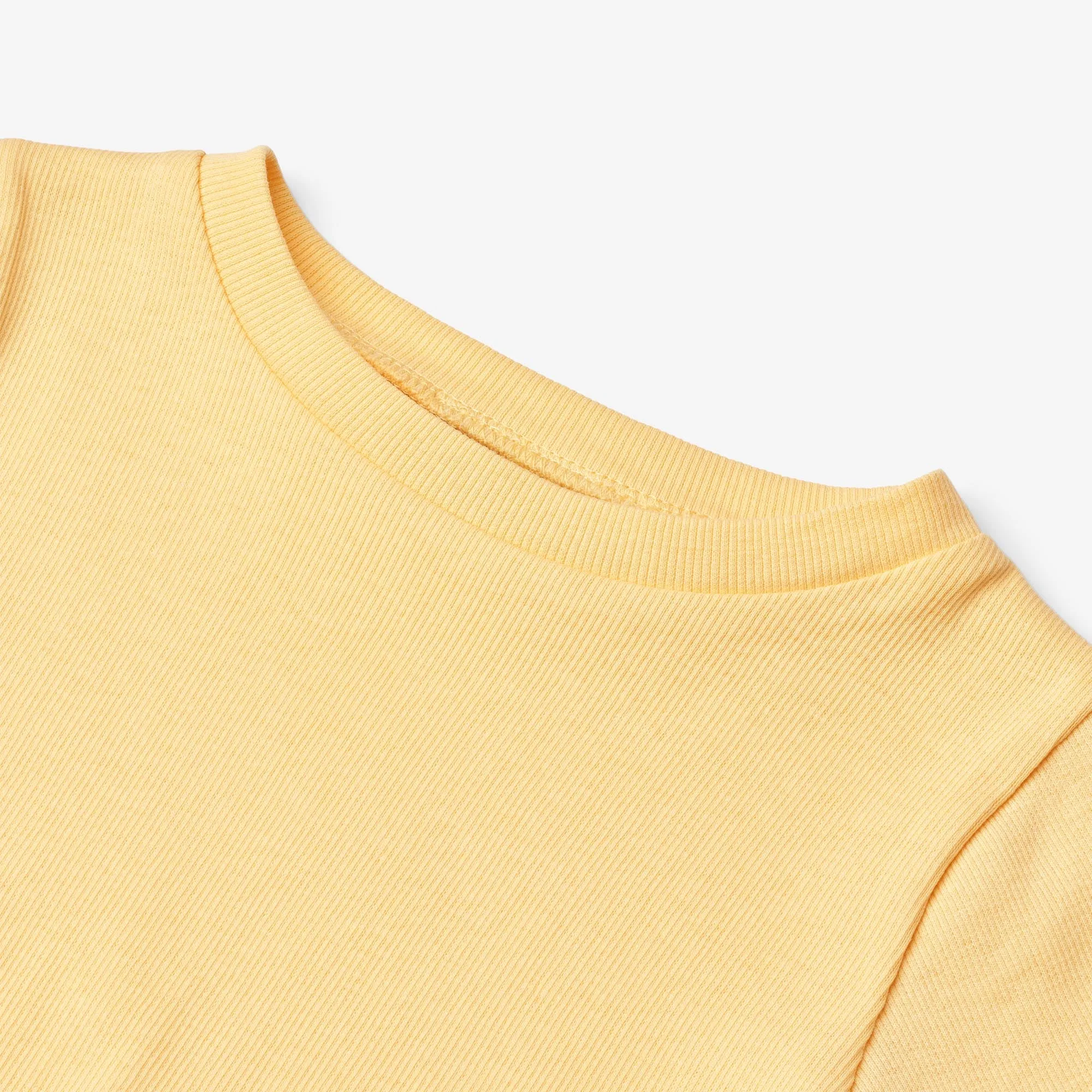 Rippen-T-Shirt S/S Alicia - goldgelb