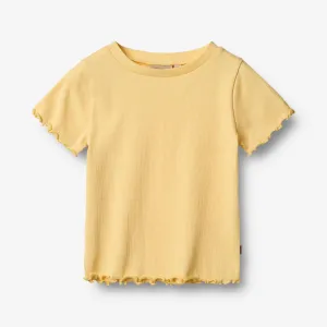 Rippen-T-Shirt S/S Alicia - goldgelb