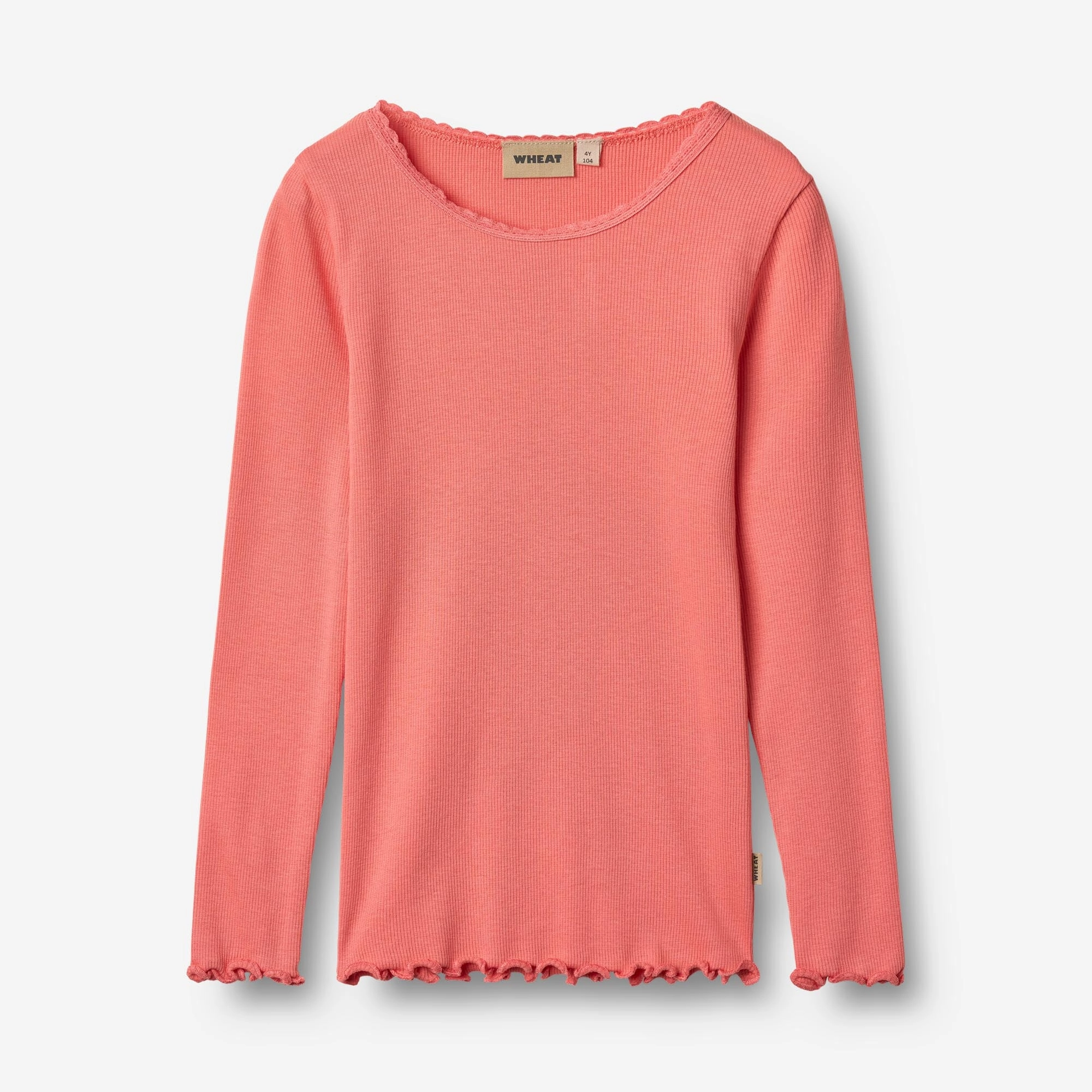 Rib T-shirt L/S Reese - light coral