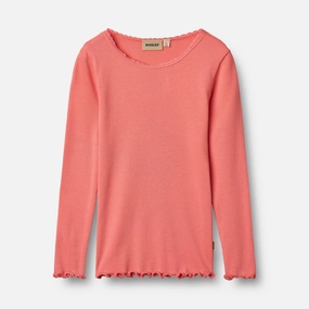 Rib T-shirt L/S Reese - light coral