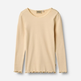 Rib T-shirt L/S Reese - macadamia