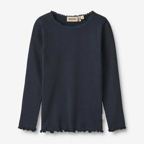 Rib T-Shirt L/S Reese - navy