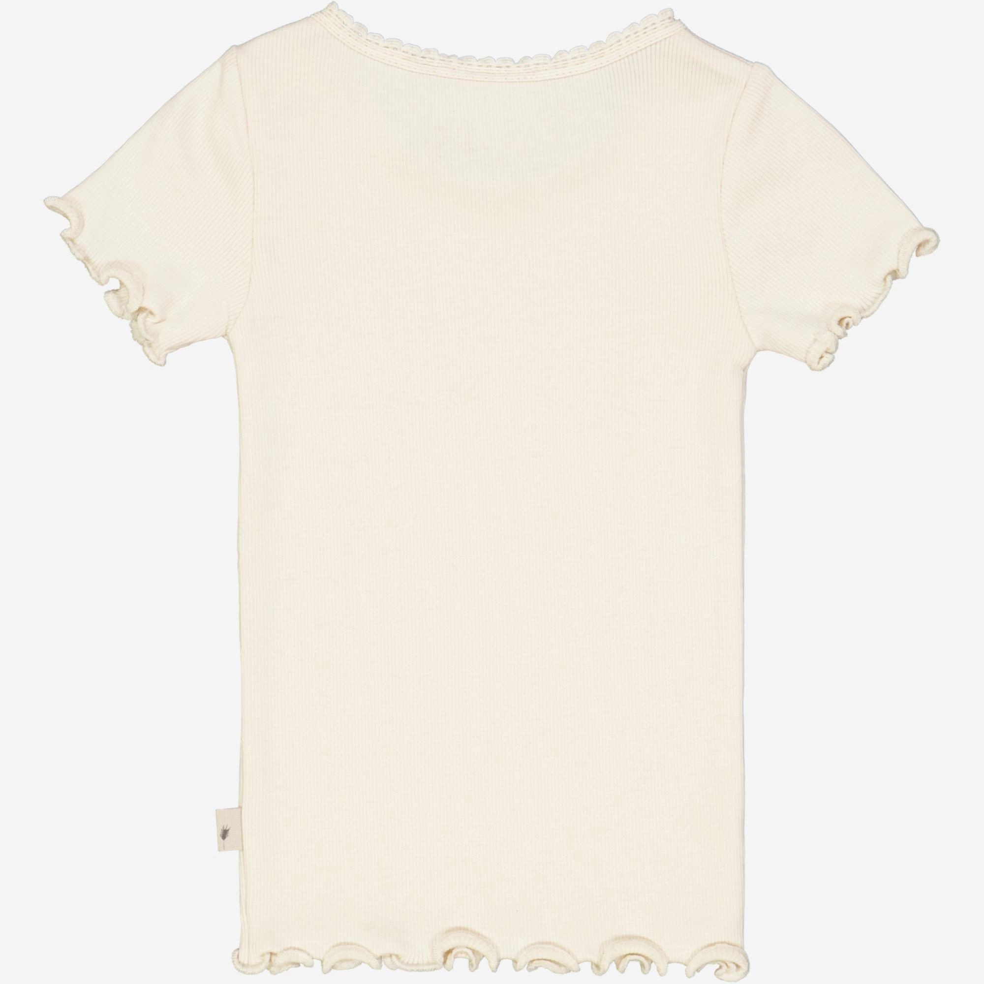Rib T-Shirt Lace SS | Baby - eggshell