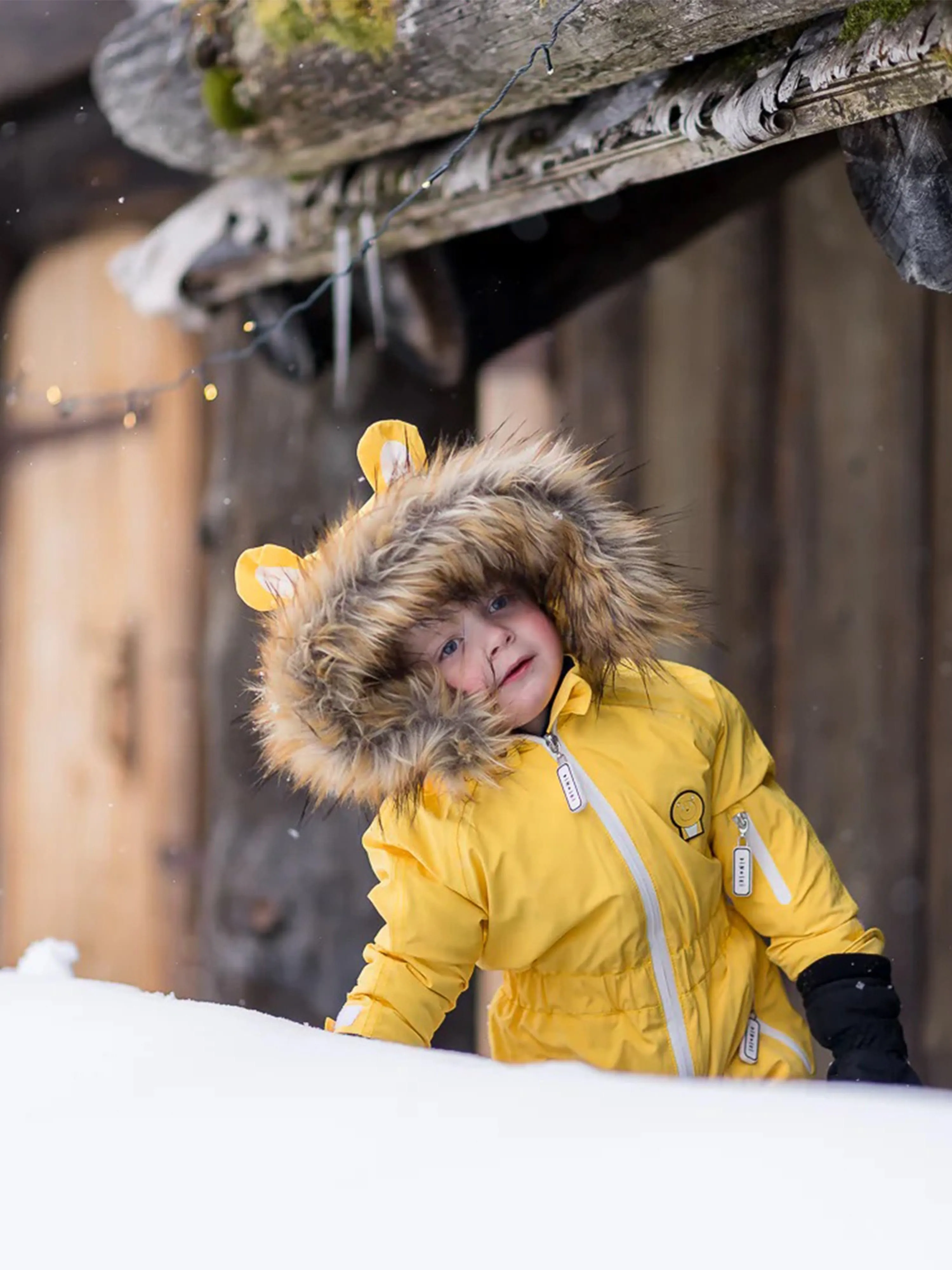 Roarsome Kids Cub Der Löwen Schneeanzug in Gelb