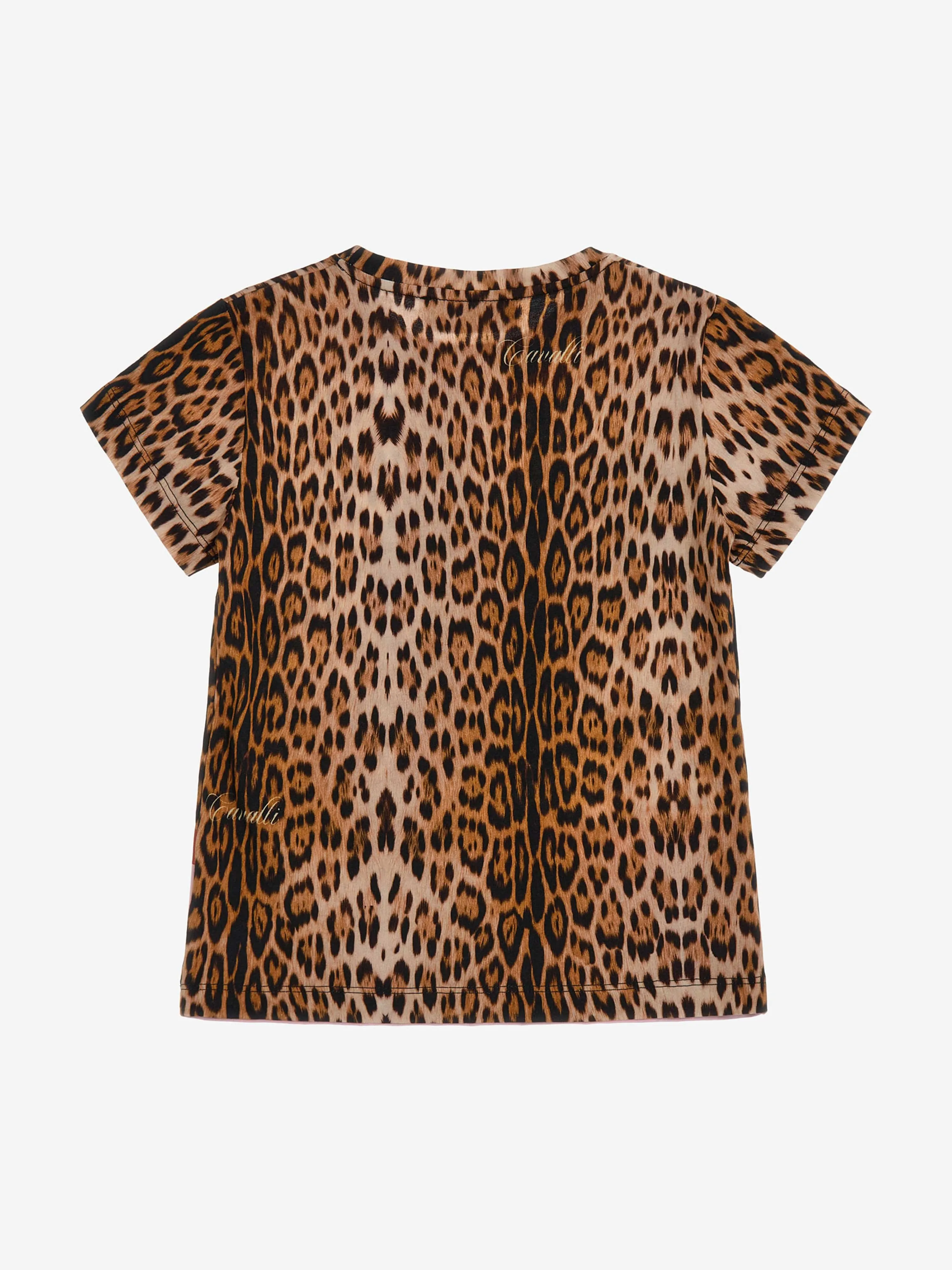 Roberto Cavalli Girls Leoparden-Print T-Shirt in Braun