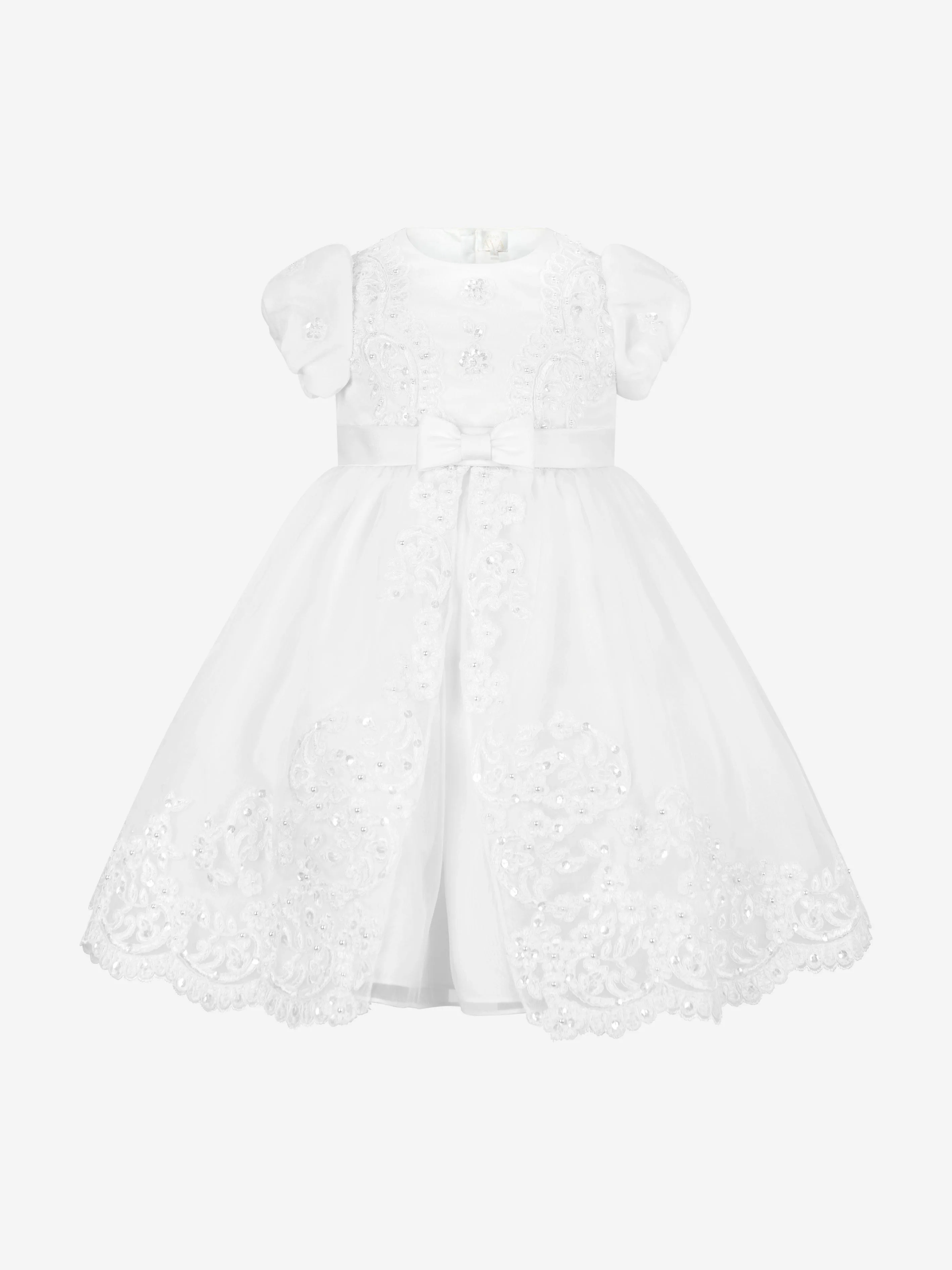 Sarah Louise Mädchen Ballerina-Länge Festkleid in Weiß