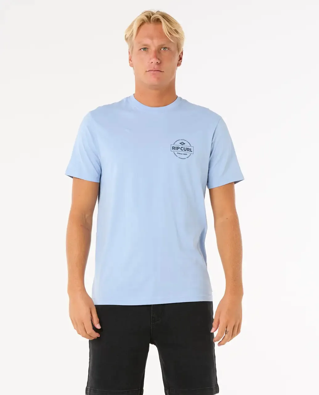 Basic T-Shirt in Eisblau