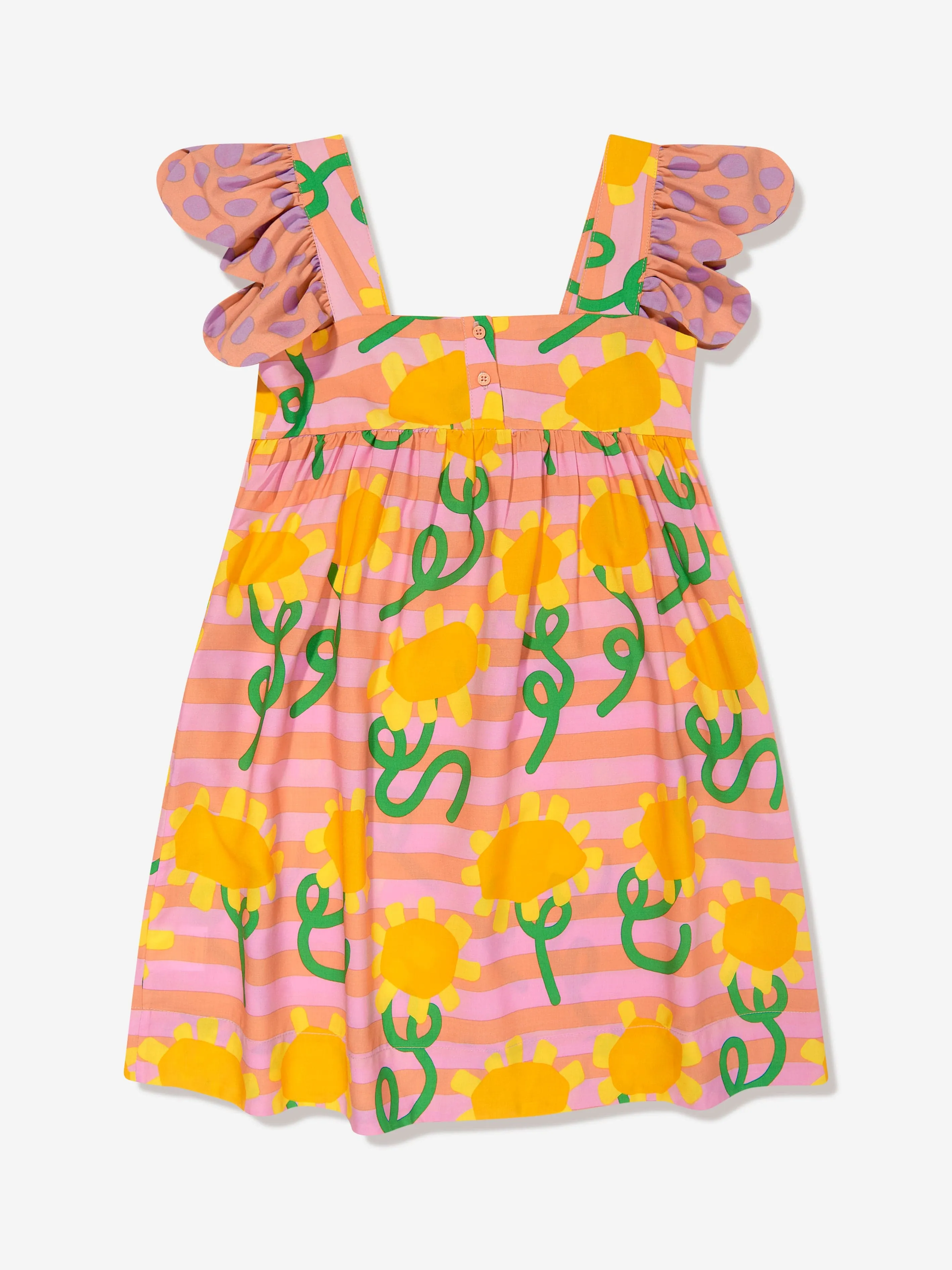 Stella McCartney Mädchen Gestreiftes Blumenkleid in Mehrfarbig