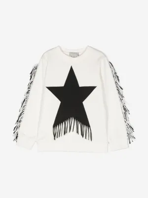 Stella McCartney Mädchen Quasten Stern Sweatshirt in Elfenbein