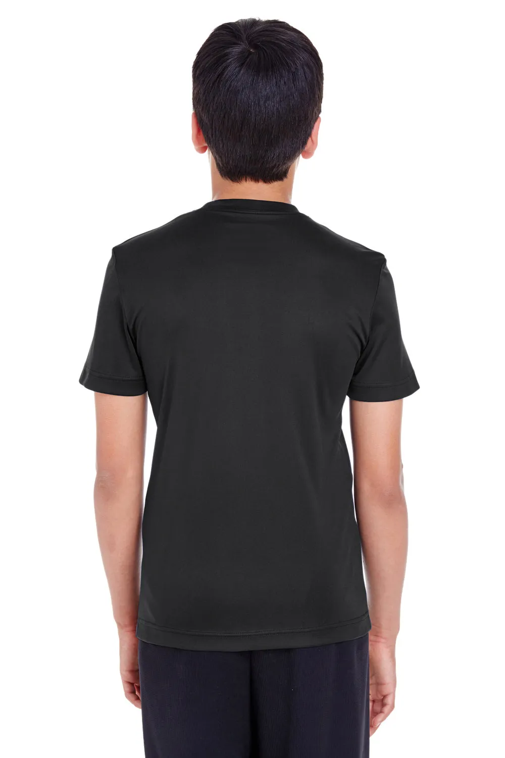 Team 365 Youth Zone Performance Feuchtigkeitstransportierendes Kurzarm-Crewneck-T-Shirt - Schwarz