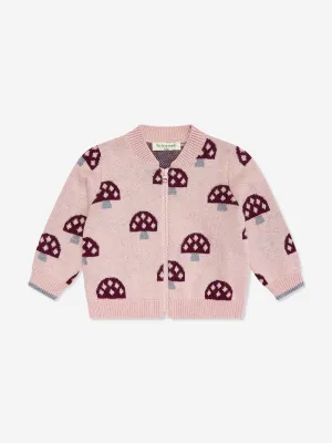 Der Bonnie Mob Girls Mushroom Strickcardigan in Rosa