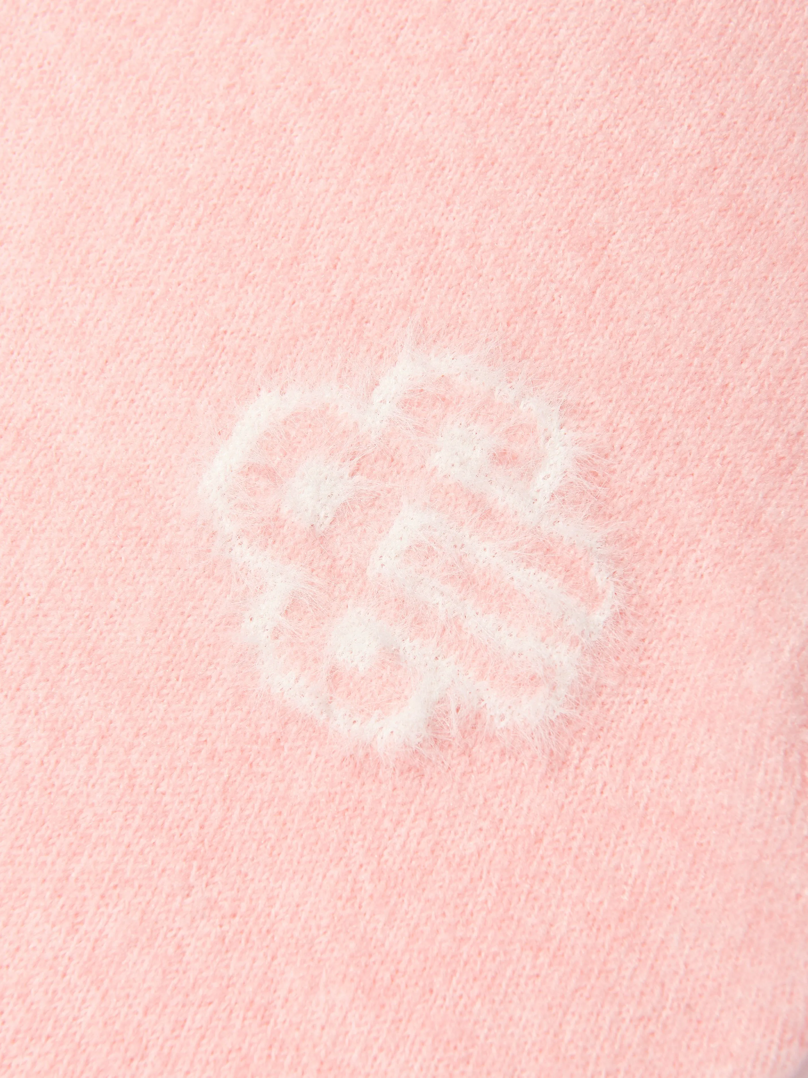 The Couture Club Kids Flauschiger Strickpullover mit Logo in Rosa