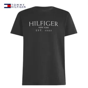 Tommy Hilfiger Battle Logo Schwarzes T-Shirt Schwarz