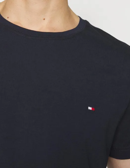 Tommy Hilfiger Stretch Logo Navy T-Shirt in Marineblau