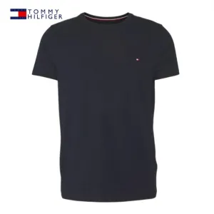 Tommy Hilfiger Stretch Logo Navy T-Shirt in Marineblau
