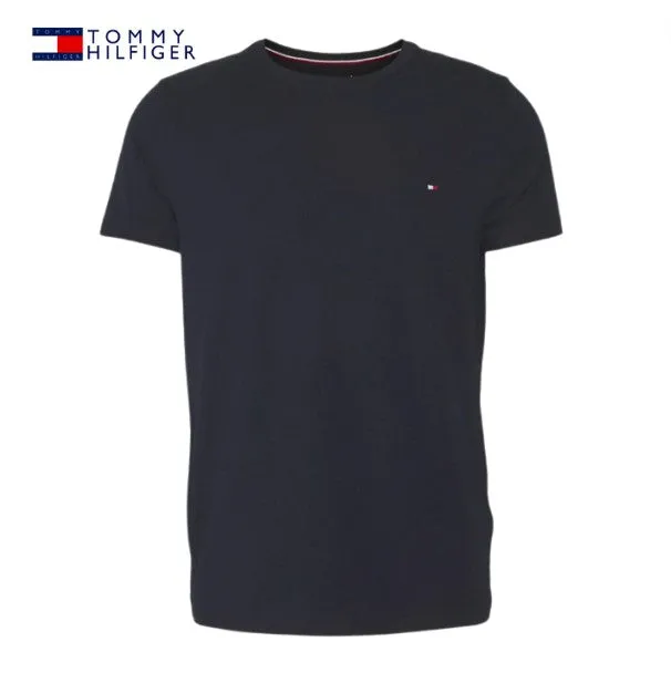 Tommy Hilfiger Stretch Logo Navy T-Shirt in Marineblau