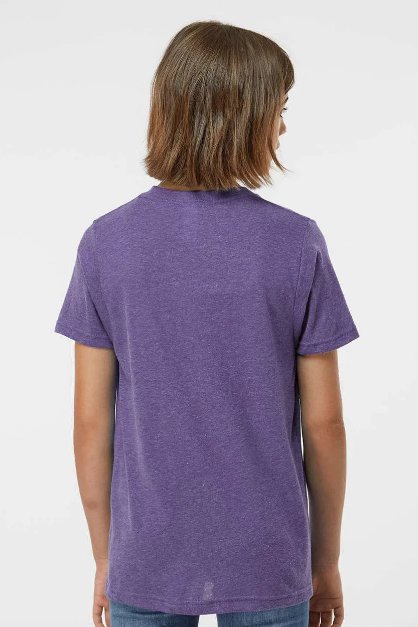 Tultex Jugendliche Poly-Rich Kurzarm Rundhals T-Shirt - Heather Lila