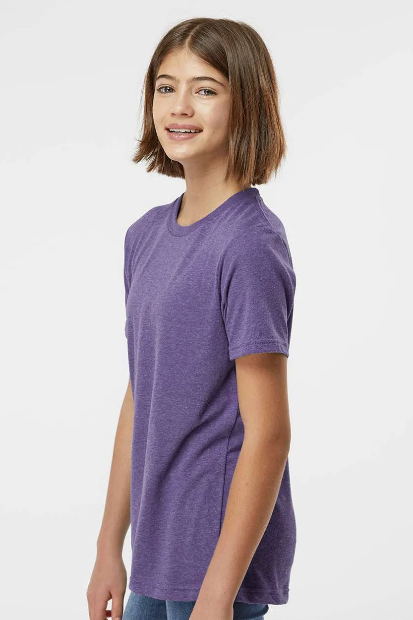 Tultex Jugendliche Poly-Rich Kurzarm Rundhals T-Shirt - Heather Lila