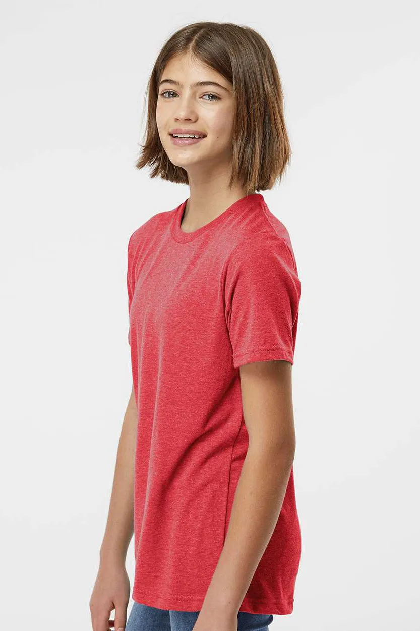 Tultex Jugend Poly-Rich Kurzarm Rundhals T-Shirt - Heather Rot