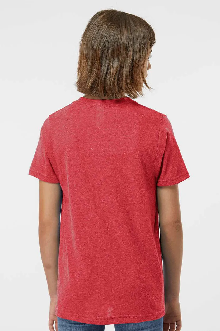 Tultex Jugend Poly-Rich Kurzarm Rundhals T-Shirt - Heather Rot