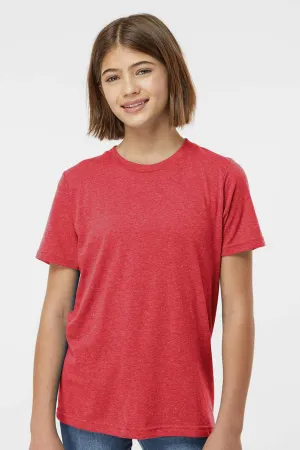 Tultex Jugend Poly-Rich Kurzarm Rundhals T-Shirt - Heather Rot