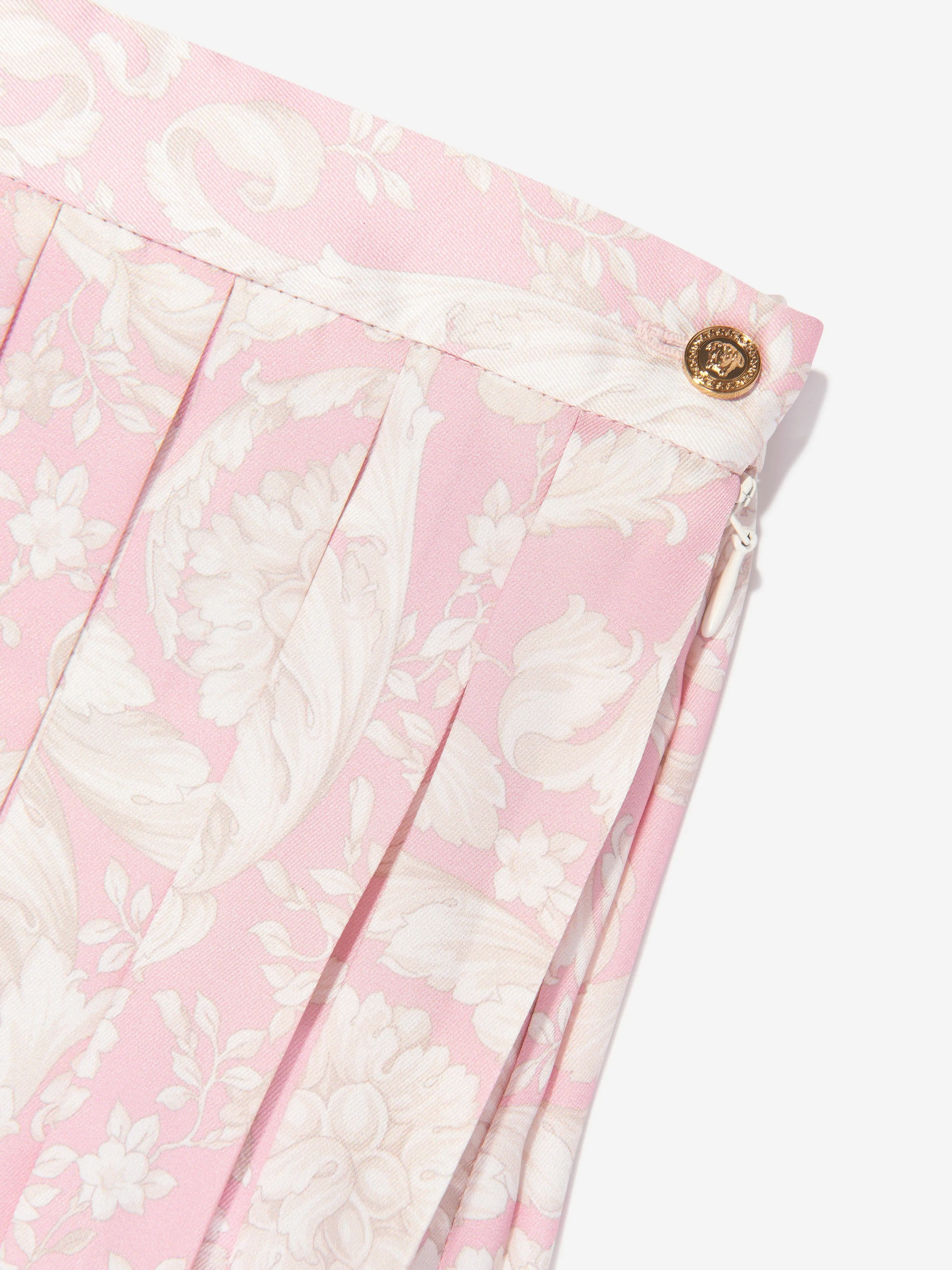 Versace Girls Barocco Plisseerock in Rosa