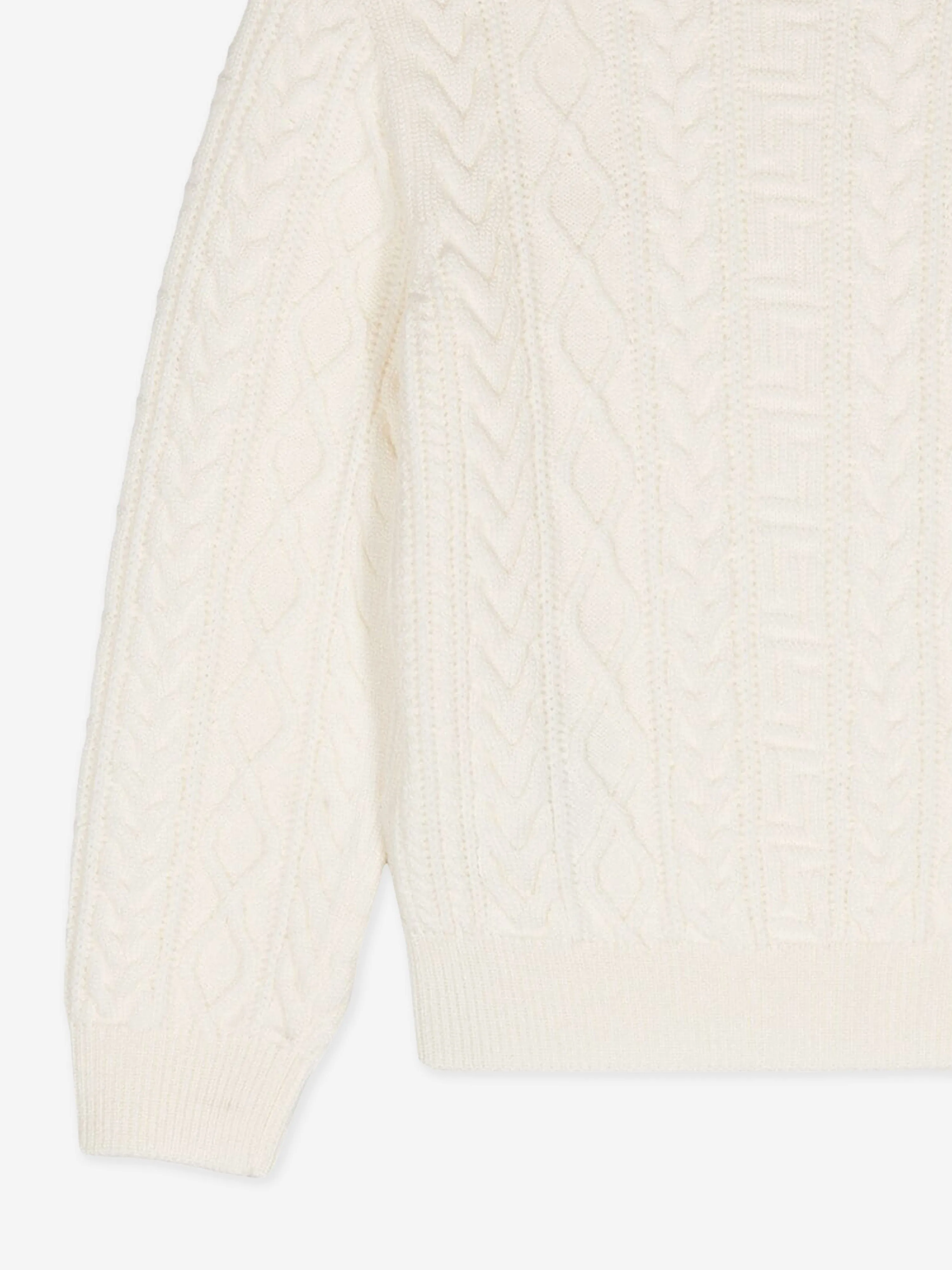 Versace Kids Rippenstrickpullover in Elfenbein