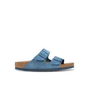 Womens Birkenstock Shoes Birkenstock Arizona Suede Leather Elemental Blue Soft Footbed Sandals