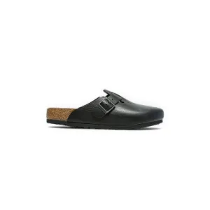 Womens Birkenstock Shoes Birkenstock Boston Leather Vintage Wood Black Clogs