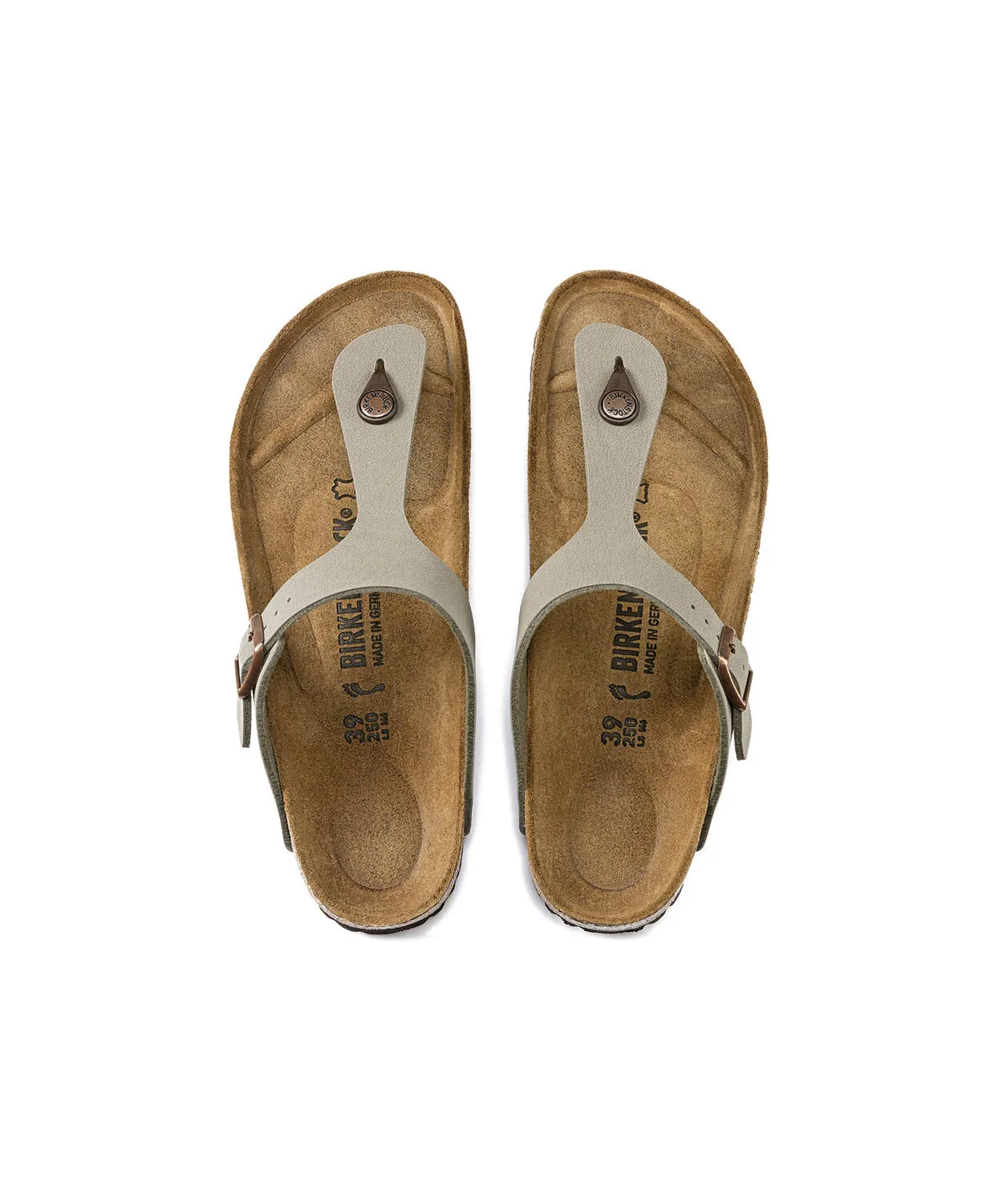 Womens Birkenstock Shoes Birkenstock Gizeh BirkiBuc Stone Sandals