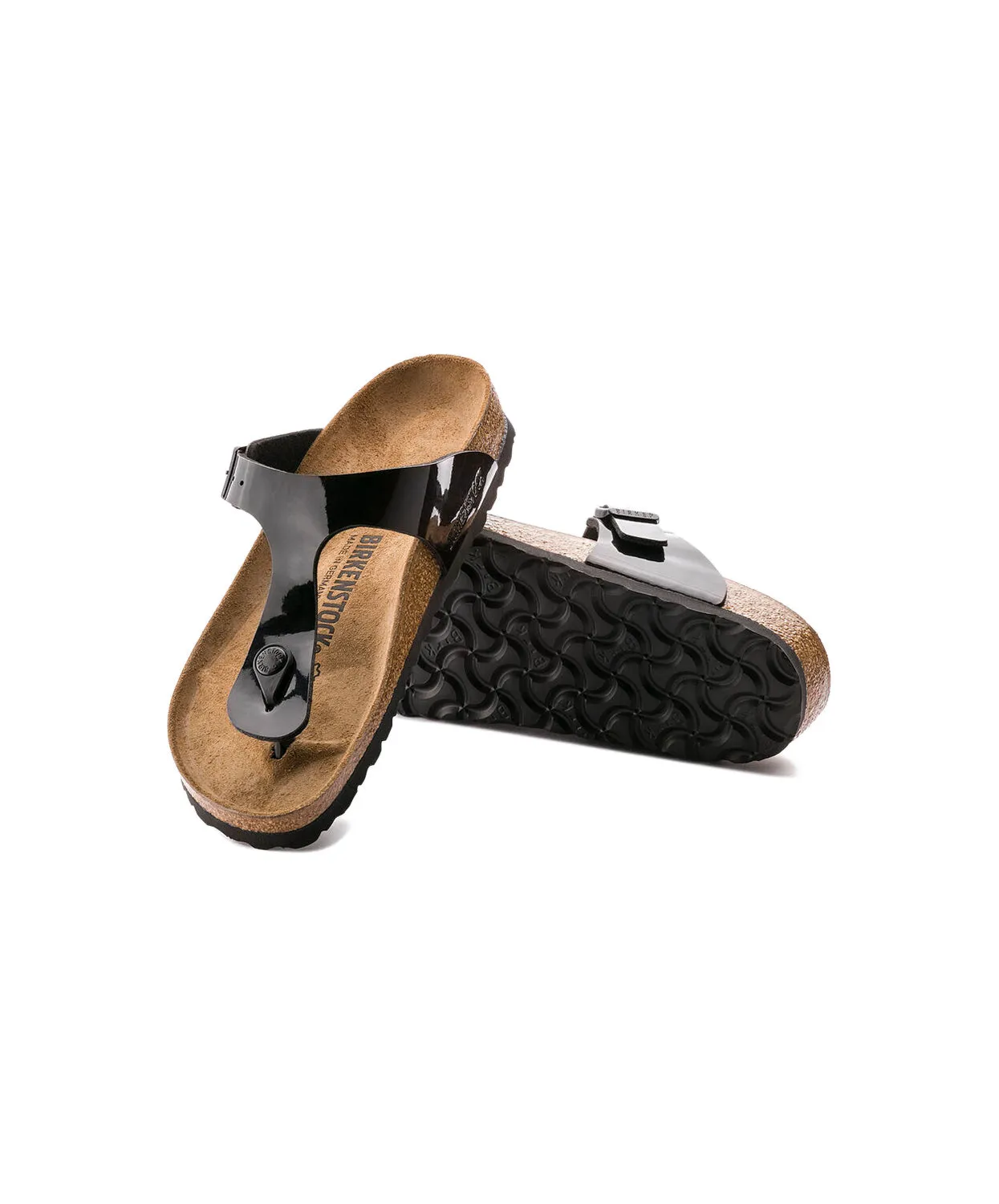 Womens Birkenstock Shoes Birkenstock Gizeh Birko-Flor Black Patent Sandals
