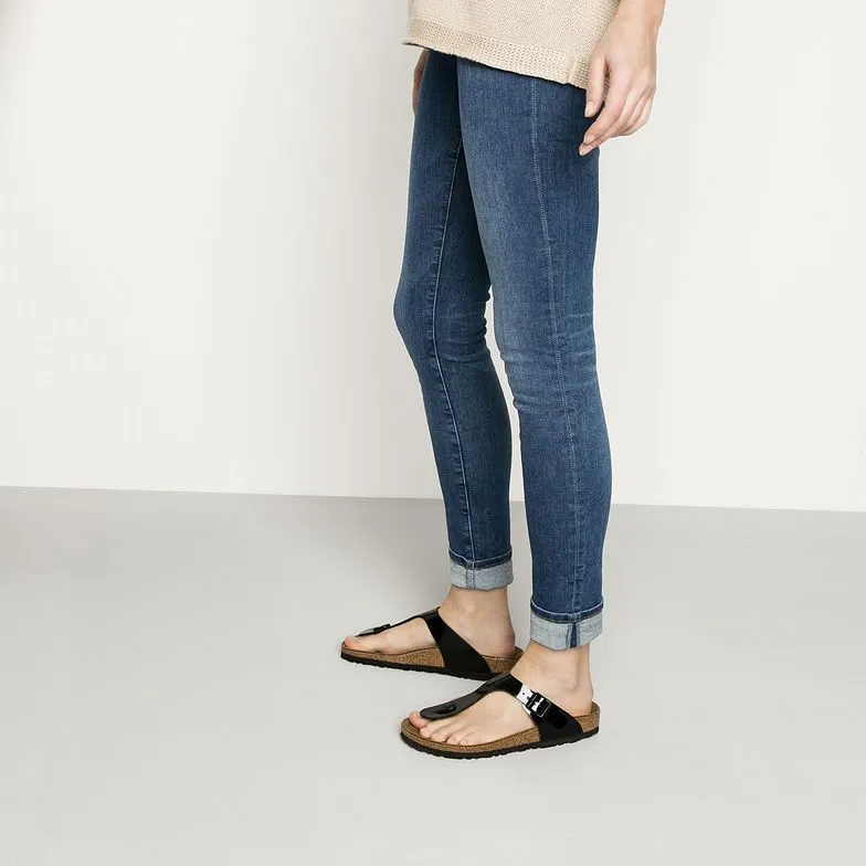 Womens Birkenstock Shoes Birkenstock Gizeh Birko-Flor Black Patent Sandals