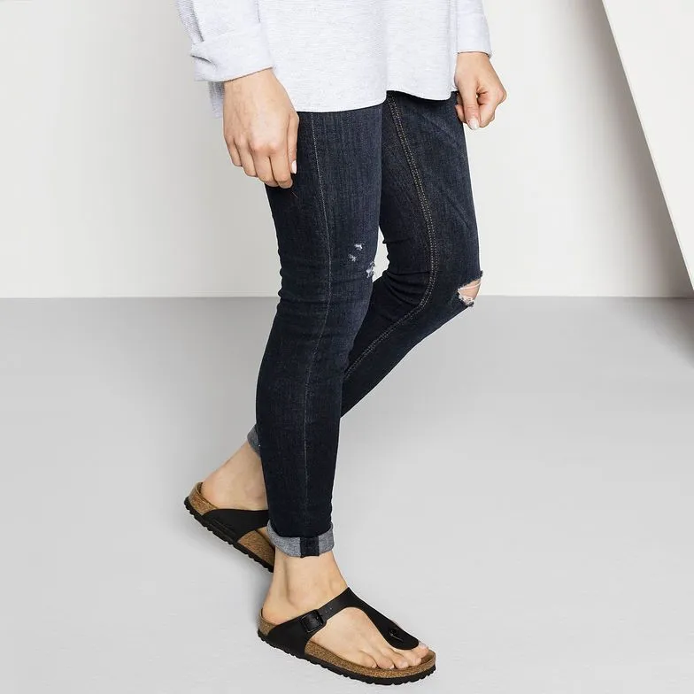 Womens Birkenstock Shoes Birkenstock Gizeh Birko-Flor Black Sandals