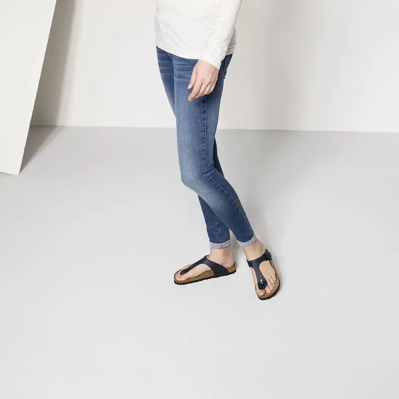 Womens Birkenstock Shoes Birkenstock Gizeh Birko-Flor Blue Sandals